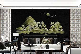 河池森佰汇航空纤维墙咔（湖光山色）